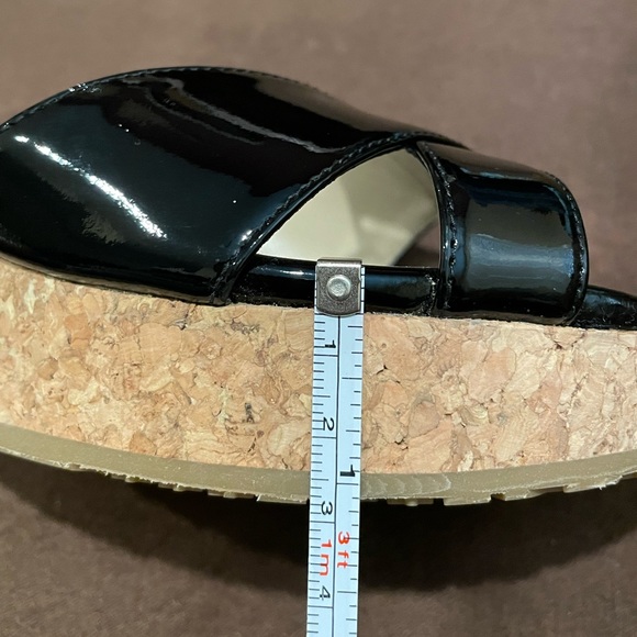 NEW Jimmy Choo Prima Black Patent Leather Wedge Sandals - NEVER WORN!